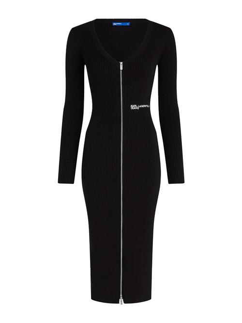 KARL LAGERFELD JEANS Strikkjole  sort / hvid