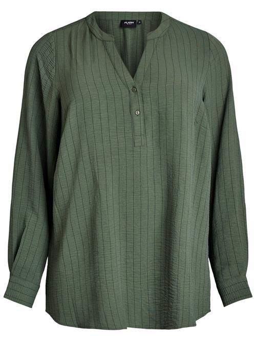 Flash by Zizzi Bluse  mørkegrøn / sort