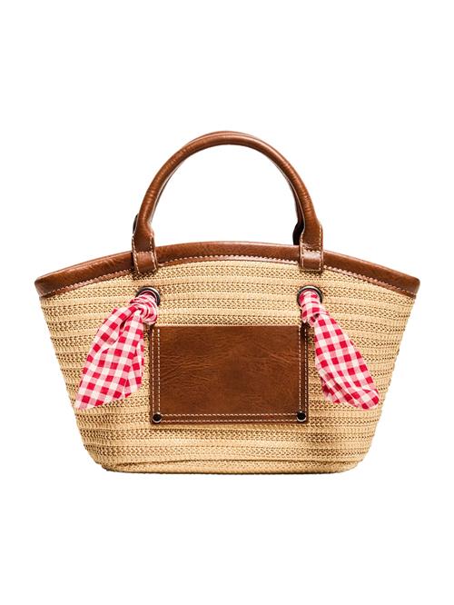 Bershka Håndtaske  beige / rød