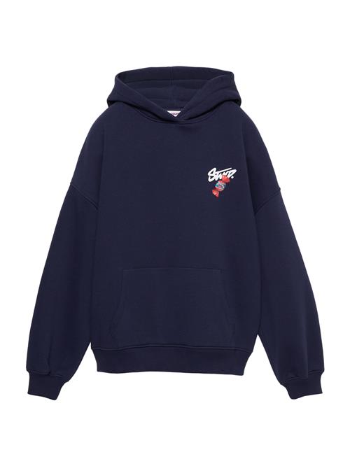 Pull&Bear Sweatshirt 'STWD CARAMELO'  navy / knaldrød / hvid