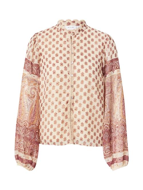 VILA Bluse 'VIPRAYA LYRIDA'  ecru / cognac / lyselilla