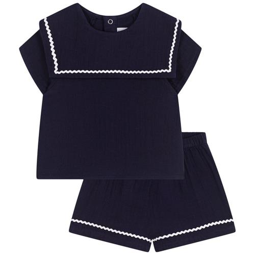 Petit Bateau Nautical Tøjsæt I Bomuld Smoking 18 months  Marineblå  18 måneder  kvinde