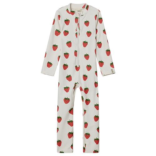 Kuling Seychelles Mønstret UV-dragt Med Jordbær Cremefarvet 110/116 cm  Hvid  110/116 cm  unisex