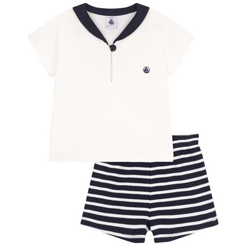 Petit Bateau Sailor Tøjsæt I 2 Dele Smoking Marshmallow 24 months  Hvid  24 måneder  mand