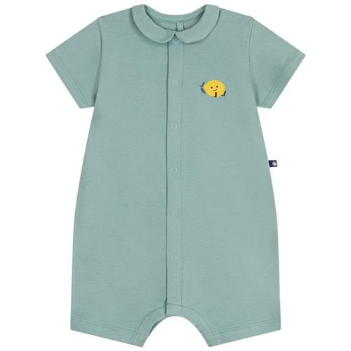 Petit Bateau Kortærmet Heldragt Med Krave Vert 12 months  Grøn  12 måneder  Unisex