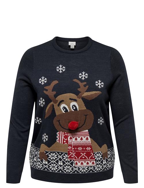 Carxmas Ls O-Neck Mix Detail Box Knt ONLY Carmakoma Navy