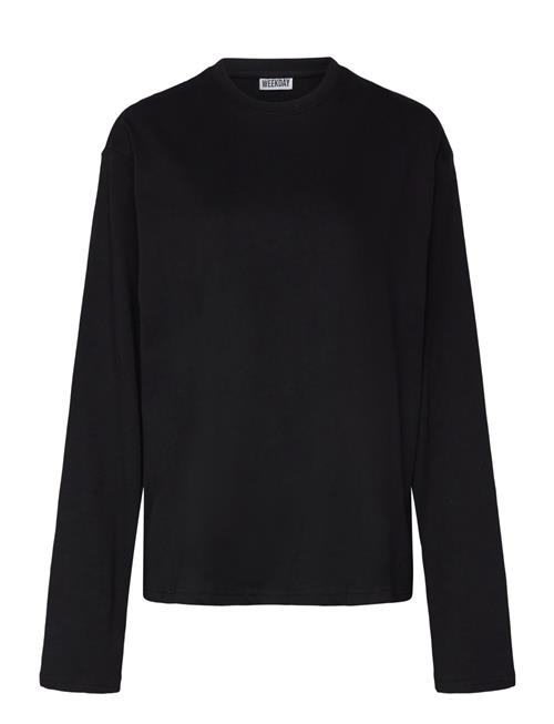 Long-Sleeved Boxy Cotton T-Shirt Weekday Black