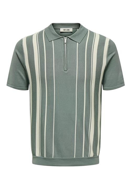 Onswyler Max Life Reg 14Ss Zip Polo Knit ONLY & SONS Khaki