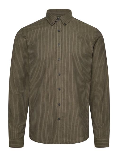 Striped Superflex Oxford L/S Lindbergh Khaki