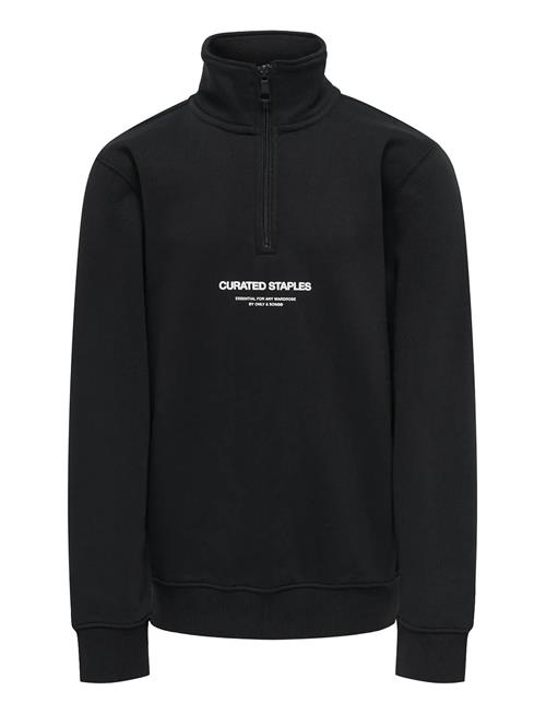 Osjcurated Reg Half Zip Sweat Vd ONLY & SONS Black