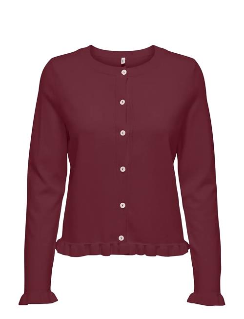 Onlcinderel Ls Frill Cardigan Ex Knt ONLY Burgundy
