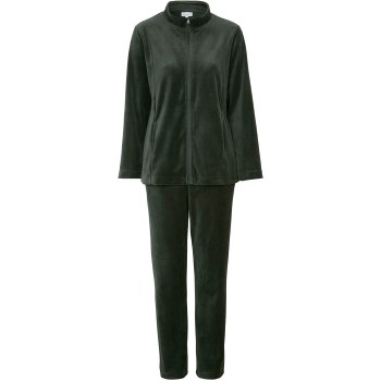 Damella Velour Plain Suit Mørkgrøn  Large Dame