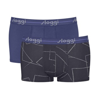 Sloggi 2P For Men Start Hip Sort/Blå bomuld Large Herre