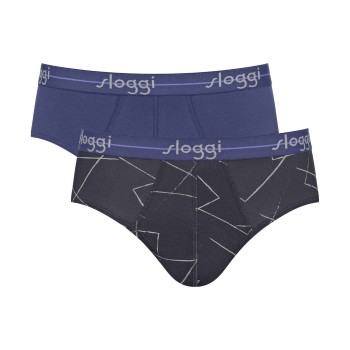 Sloggi 2P For Men Start Midi Sort Mønster bomuld Large Herre