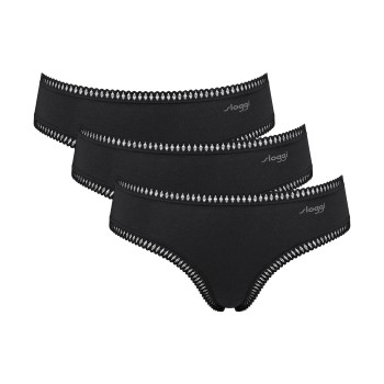 Sloggi Trusser 3P GO Crush Hipster Briefs Sort bomuld Medium Dame