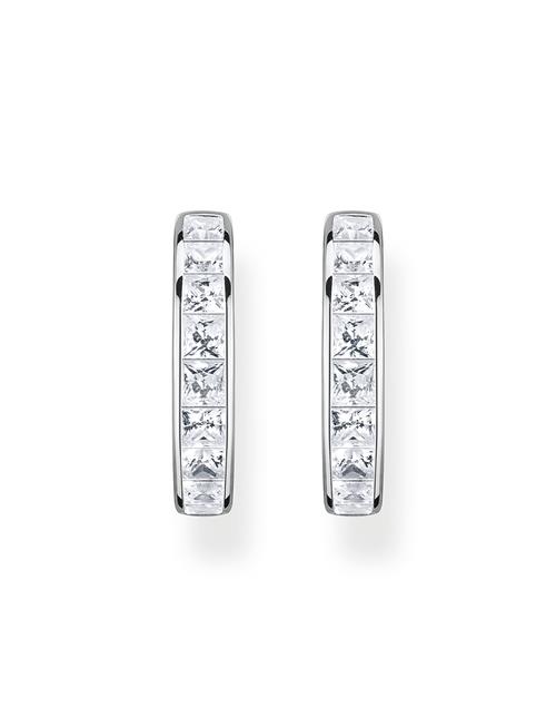 Hoop Earrings With White St S Pavé Silver Thomas Sabo Silver