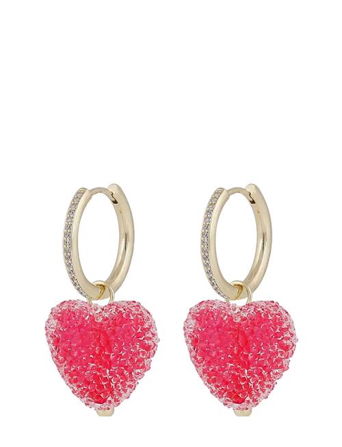 Sugar Hearts Pendant Ear G/Red - SNÖ Of Sweden Red