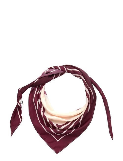 Striped Satin Scarf Mango Burgundy