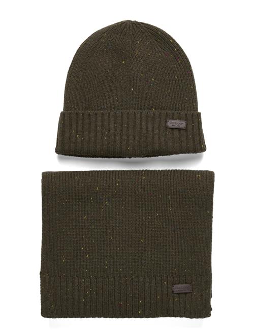 Barbour Car F Beanie/Scarf Gift Set Barbour Khaki