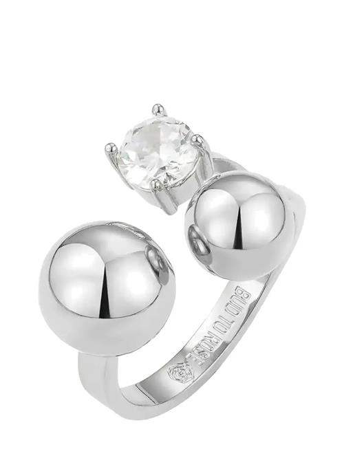 Brea Crystal Ring Silver Bud To Rose Silver