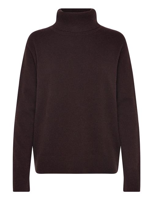 Rwlaica Cashmere Ls Roll Neck Rosemunde Brown