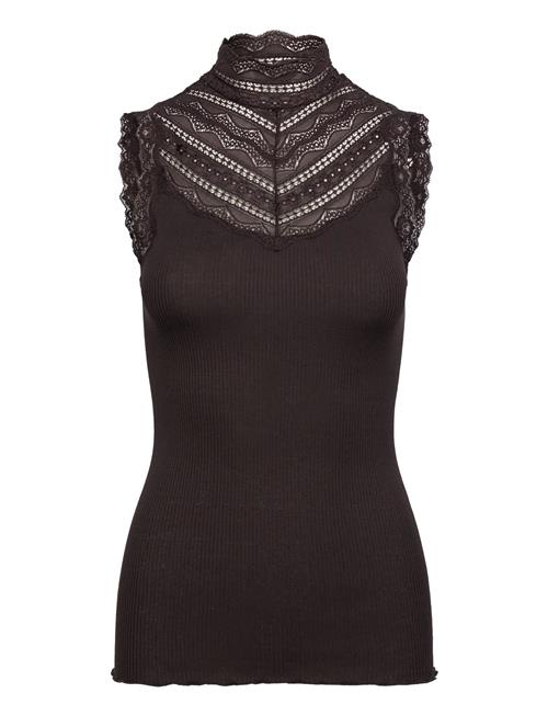 Rwbenita Silk Sl Turtleneck Lace To Rosemunde Brown