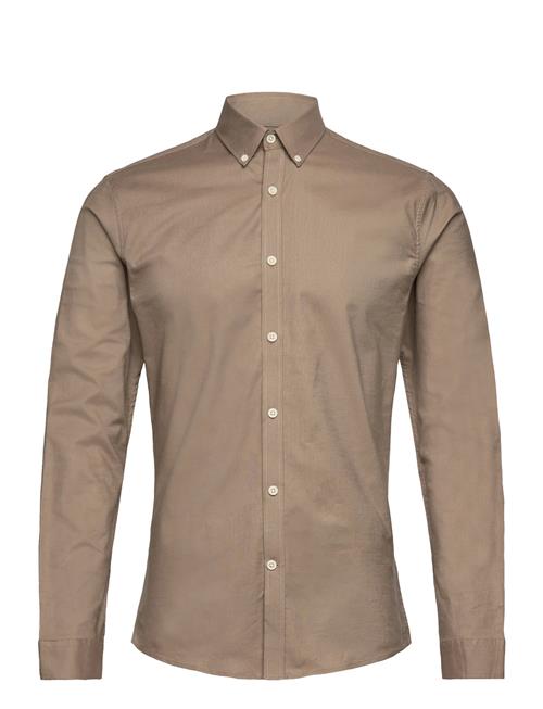 Yarn Dyed Oxford Superflex Shirt L/ Lindbergh Beige