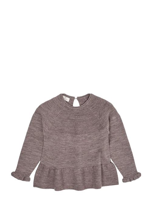 Merino Knit Blouse With Frill Copenhagen Colors Grey
