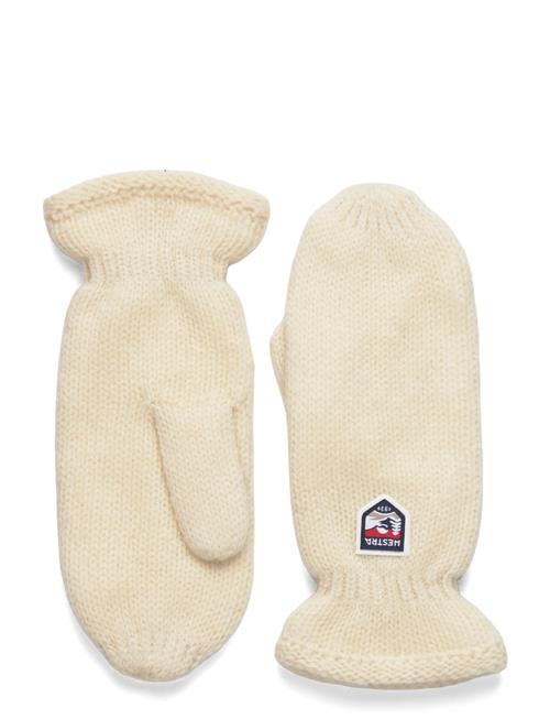 Basic Wool Mitt Charcoal Hestra Cream