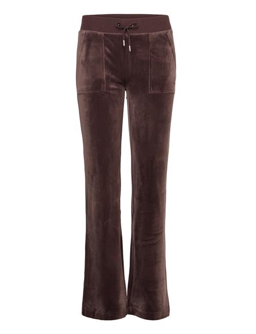 Del Ray Classic Velour Pant Pocket Design Grayed Jade Juicy Couture Brown