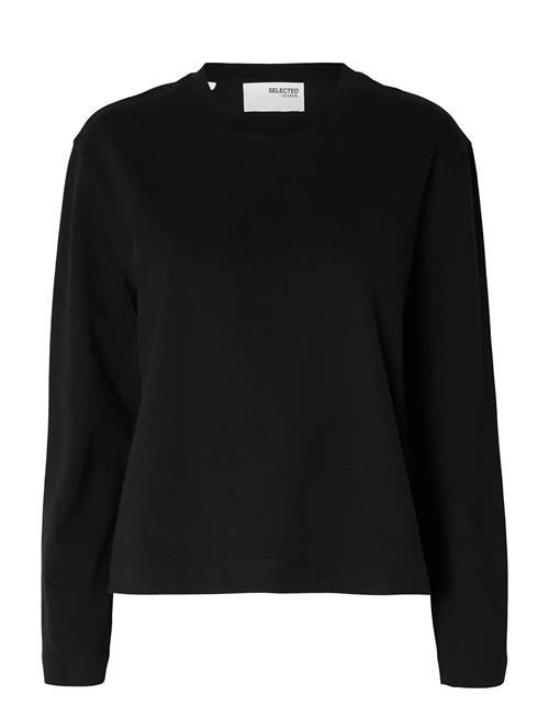 Slfessential Ls Boxy Tee Noos Selected Black