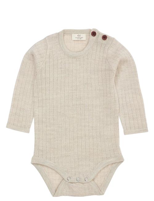 Merino Ls Rib Bodystocking Copenhagen Colors Cream