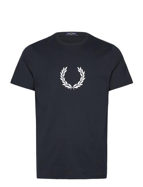 Flocked Laurel Wreath Gra Tee Fred Perry Black
