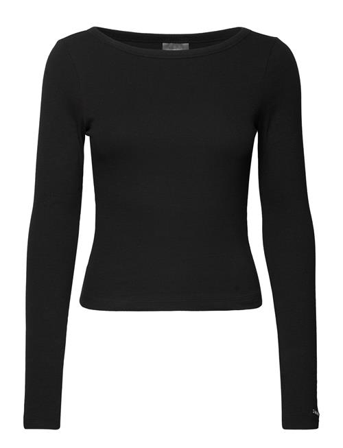 Ease Ribbed Long Sleeve Top Aim´n Black