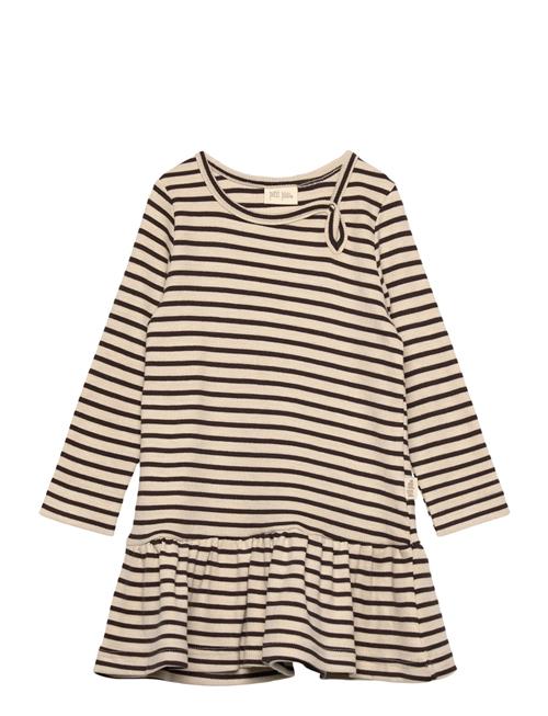 Dress L/S Modal Striped Petit Piao Beige