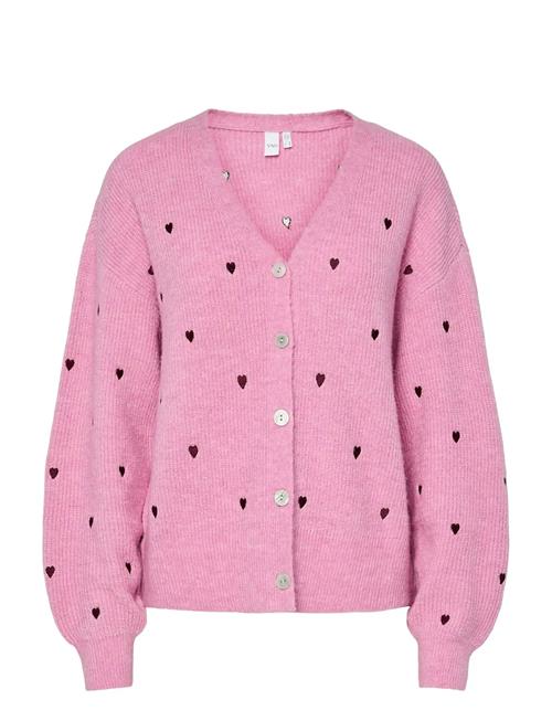 Yasbow Ls Embroided Knit Cardigan S. YAS Pink