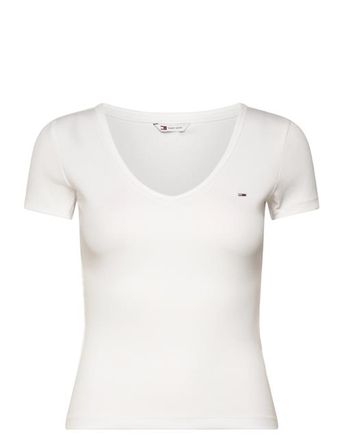 Tjw Slim Essential Rib V Ss Tommy Jeans White