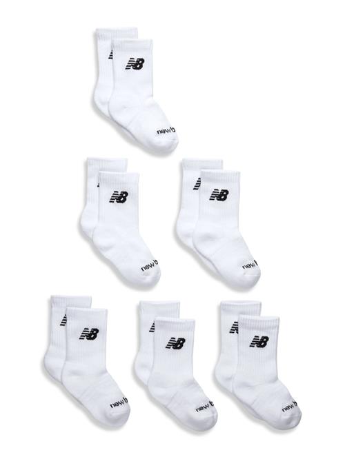 Youth Daily Essentials Cushion Crew Socks 6 Pack New Balance White