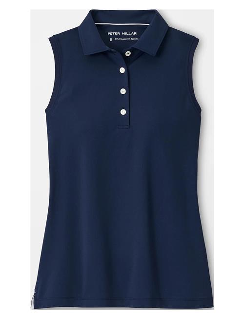 Banded Sport Mesh Sleeveless Button Polo Peter Millar Navy