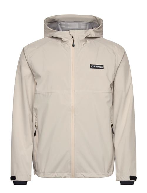 Feather Dry 15K Hooded Waterproof Jacket Calvin Klein Golf Beige