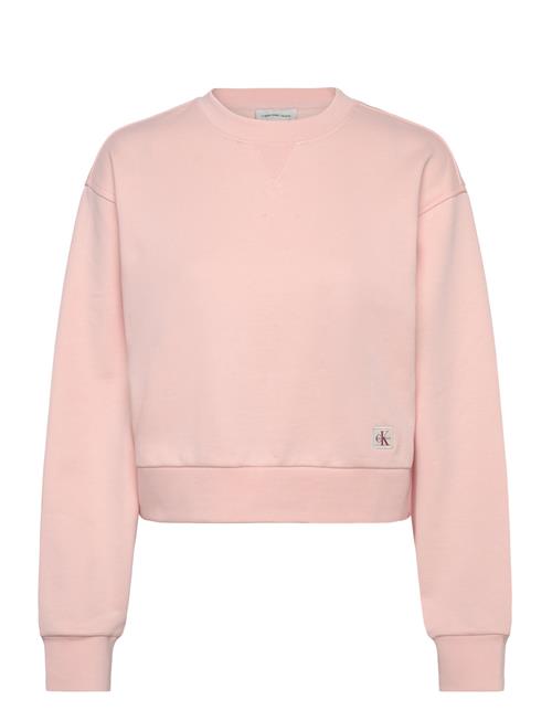 A - Cropped Badge Logo Sweatshir Calvin Klein Jeans Cream