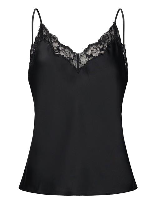 Matte Satin Cami With Lace Calvin Klein Black