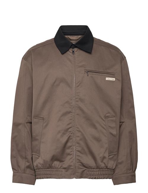 A- Ls Cotton Fz Blouson Jacket Calvin Klein Jeans Brown