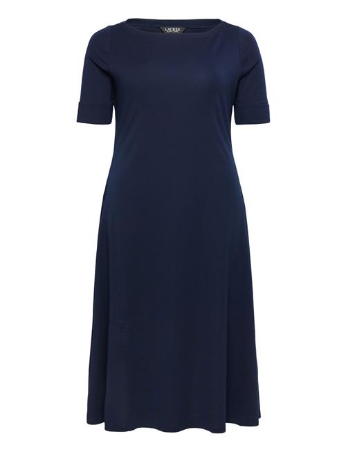 Rib-Knit Stretch Cotton Midi Dress Lauren Women Navy