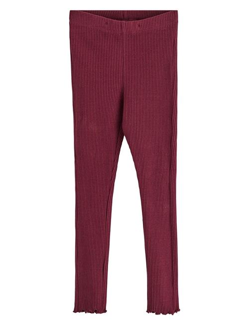 Leggings Rib Solid Frill Botto Lindex Burgundy