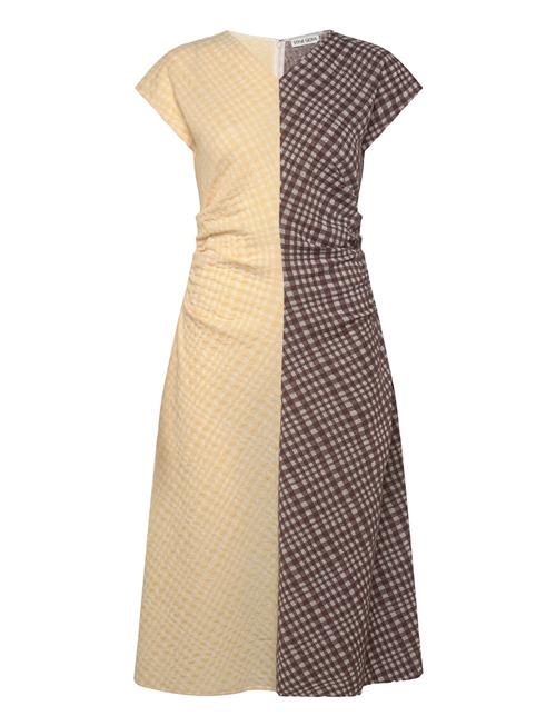 2118 Checkered Jersey, Ruched Waist STINE GOYA Yellow