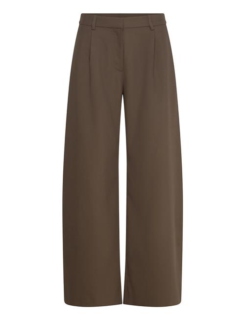 Low Waist Wide Suiting Trousers Weekday Khaki