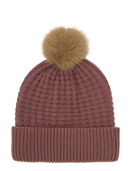 Beanie W. Fake Fur W. Lining En Fant Pink