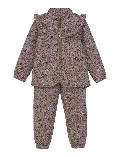Thermal Set W. Frills, Aop En Fant Pink