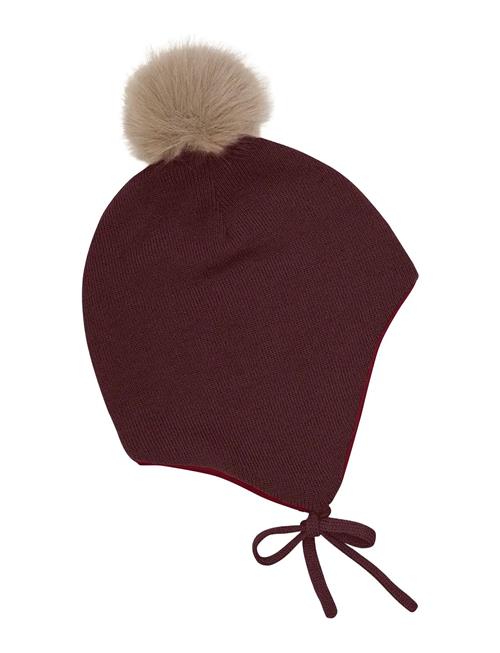 Hat W. Detachable Fake Fur Minymo Red